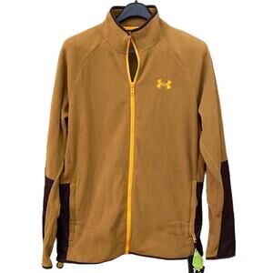 Under Armour Polartec Spicy Mustard Brown Orange Fleece Jacket Size M